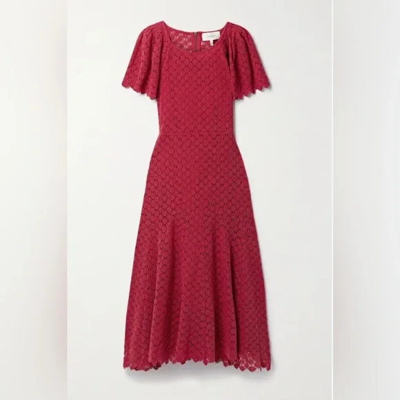 THE GREAT. Red Harmony Midi Dress - Picture 1 of 4